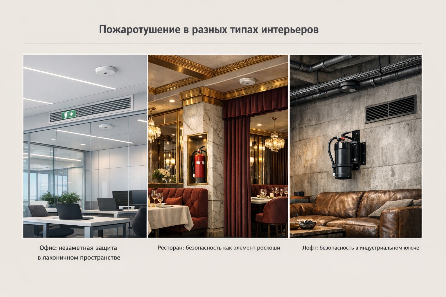 Пожаротушение в разных типах интерьеров Пожаротушение в разных типах интерьеров