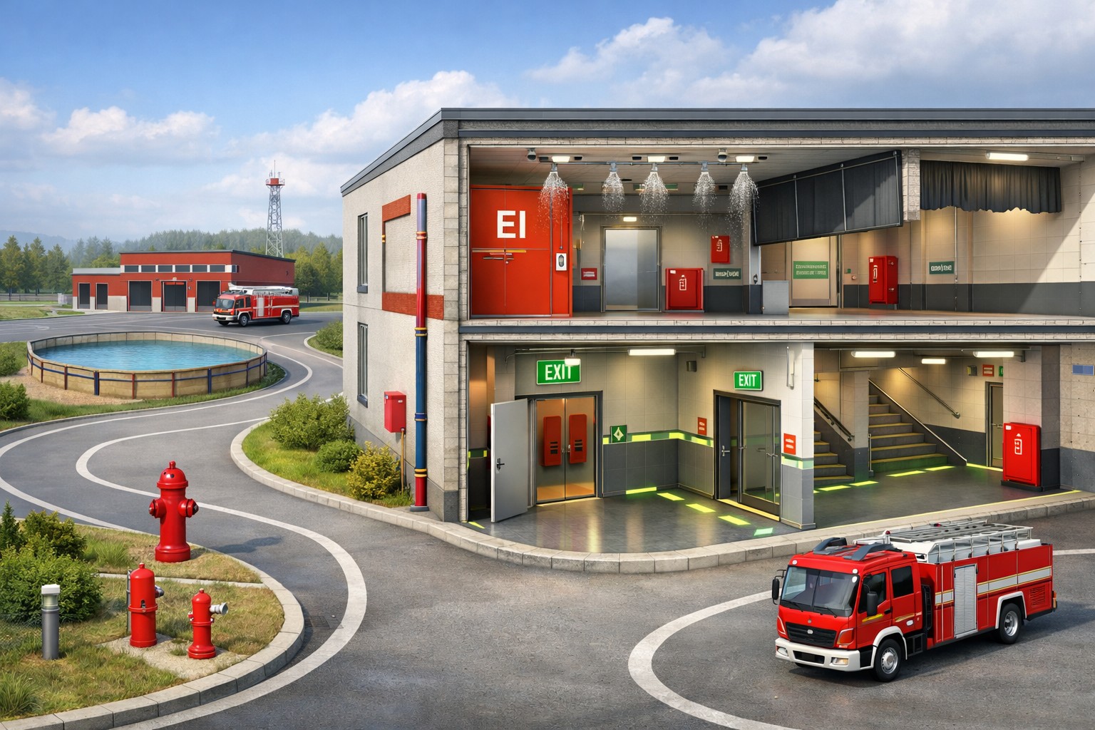 Проектирование и обеспечение пожарной безопасности на территории объекта